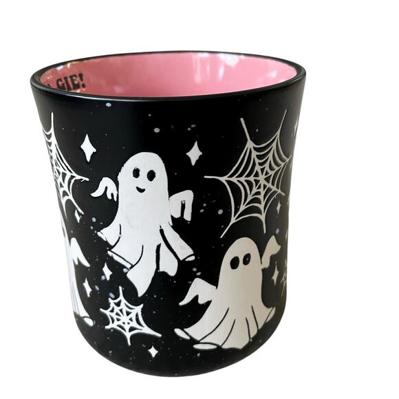 Large Halloween Coffee Mug Ghost, Spiderwebs LET’S BOO-GIE! Cobwebs & Couldrons - Picture 7 of 13